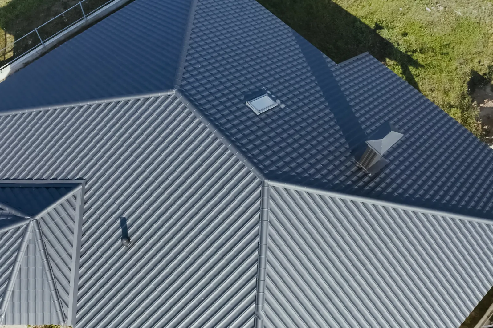 Commercial standing seam metal roof aerial rooflights